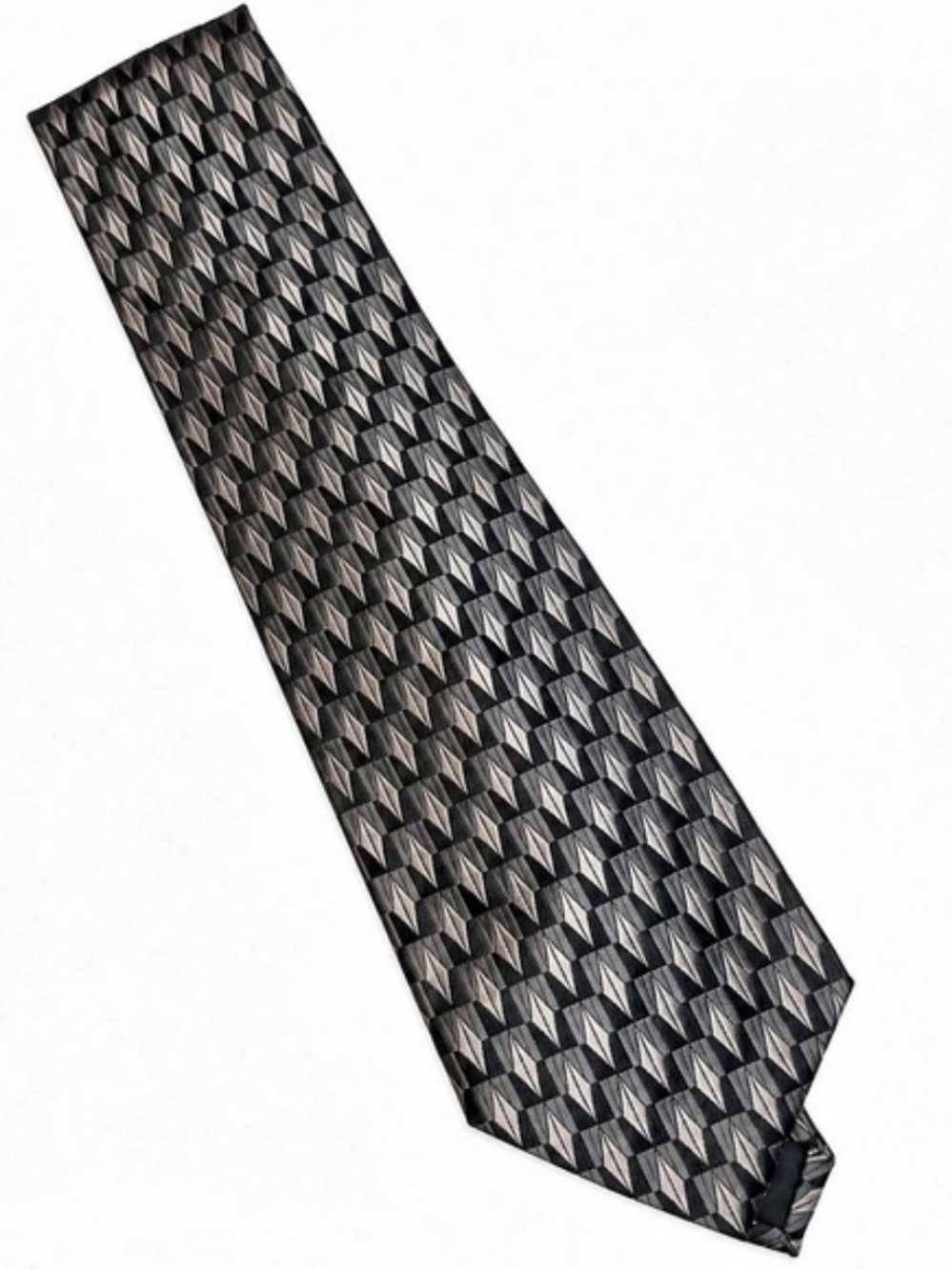 Van Heusen Geometric Pattern Tie in Black & Gray Like New